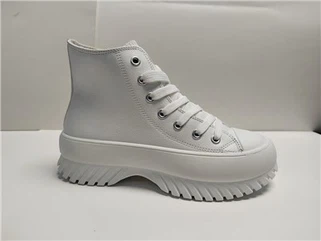 Женские белые высокие туфли из искусственной кожи